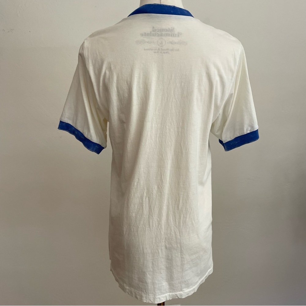 NWOT Stoned Immaculate West Coast Love Ringer Tee - White and Blue Large Cotton - Picture 5 of 8
